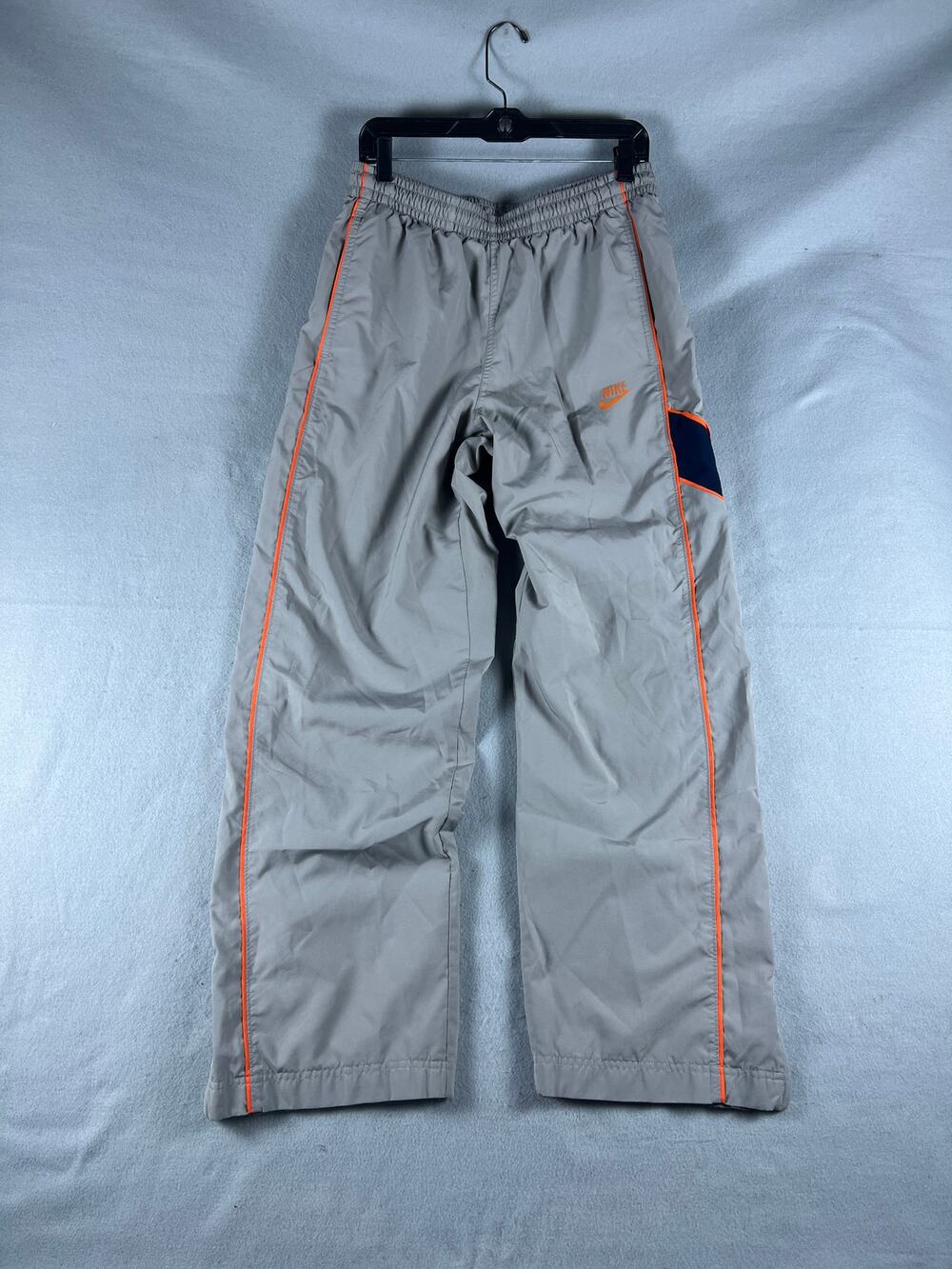 Vintage Nike Track Pants Mens M Gray Orange Relaxed Zip Hem Athletic Sportswear
